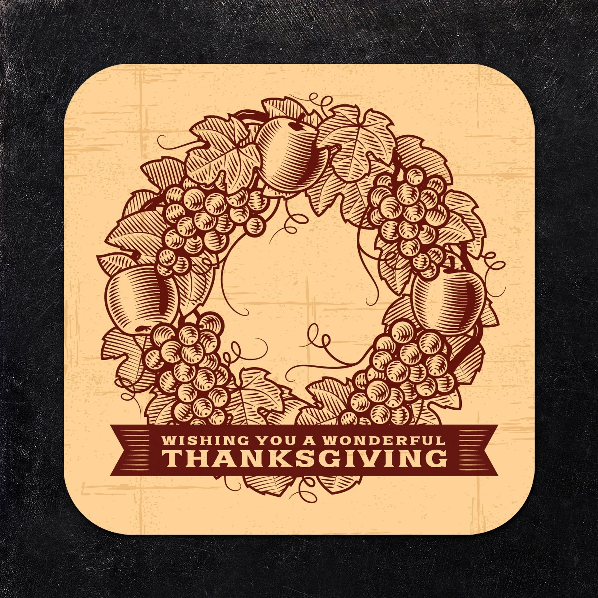Wishing You a Wonderful Thanksgiving Paper Coaster Set