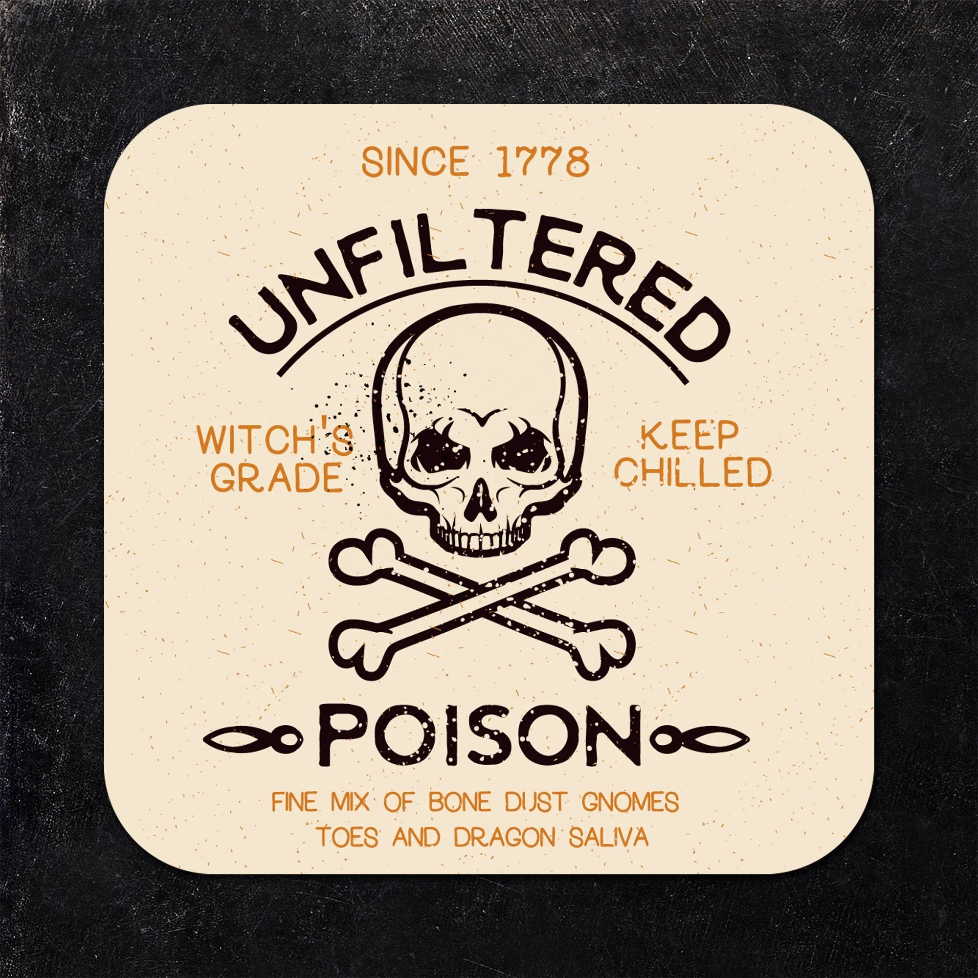 Witch, Poison, Bat, Crow Assorted Halloween Coaster Set